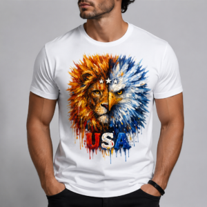 Unisex USA Lion & Eagle Fusion Art Tee