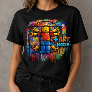 Abstract LEGO Art Noise Unisex Black T-Shirt