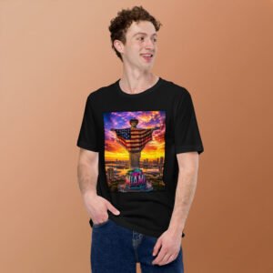 Miami Christ Sunset USA Flag Unisex T-Shirt