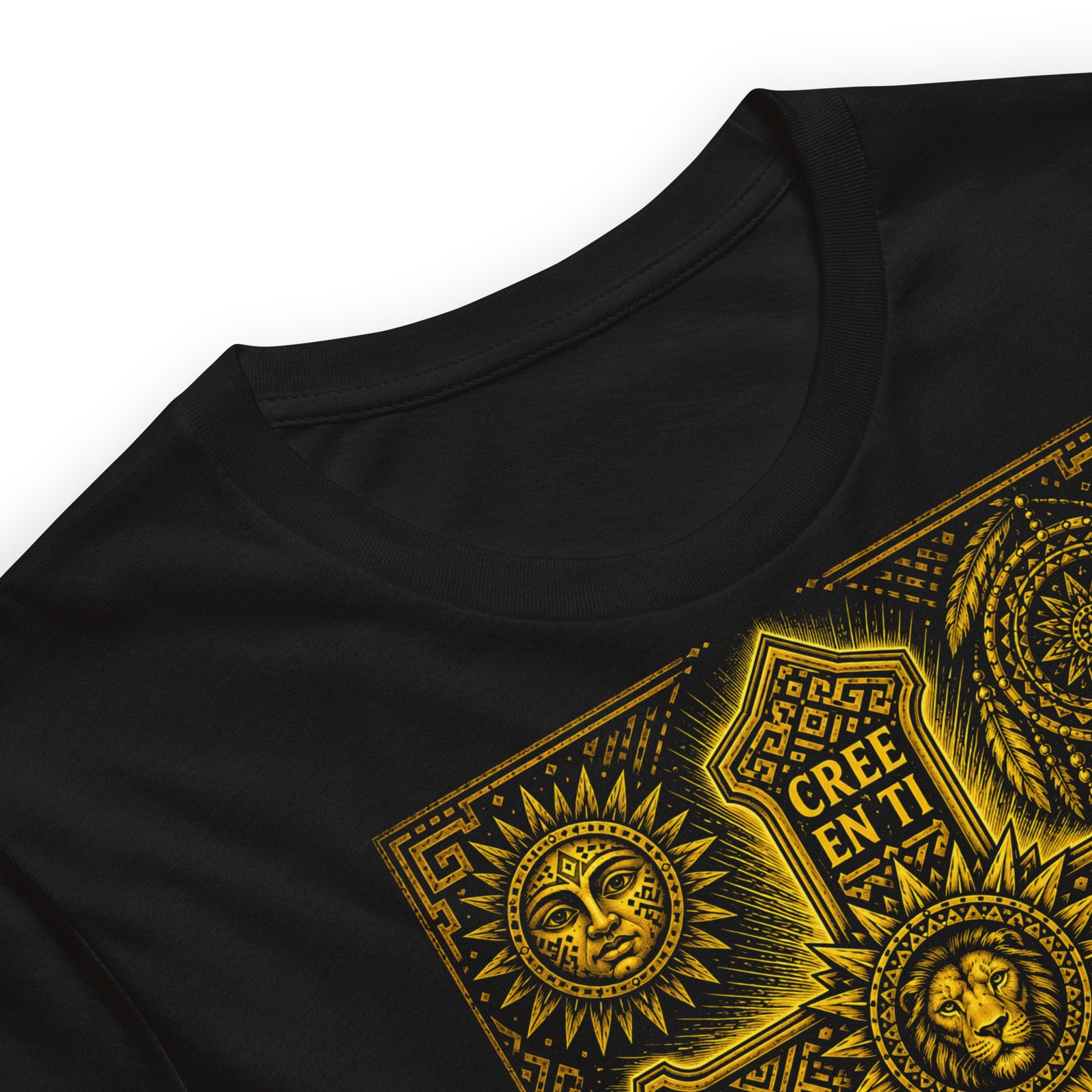 Believe in Yourself Lion Cross Gold Unisex T-Shirt – Inspirational Tribal Faith Art - Imagen 27