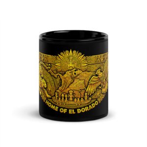 Colombia El Dorado Pre-Columbian Art Black Coffee Mug – Unique Colombian Souvenir Gift