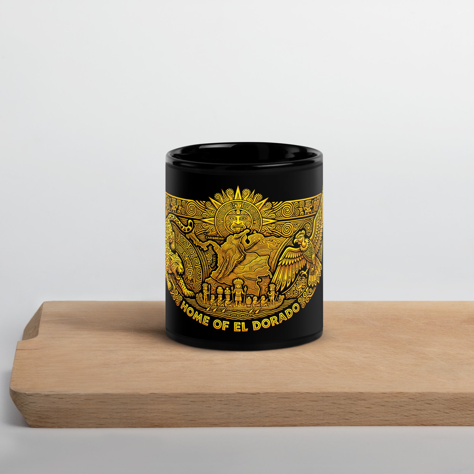 Colombia El Dorado Pre-Columbian Art Black Coffee Mug – Unique Colombian Souvenir Gift - Imagen 6