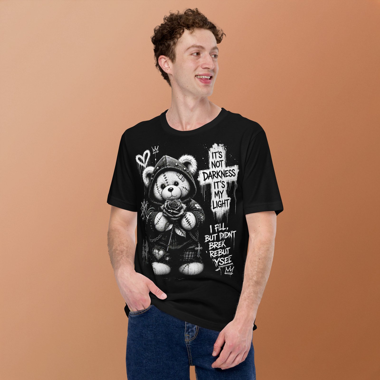Gothic Teddy Bear Dark Aesthetic Unisex T-Shirt - Imagen 18