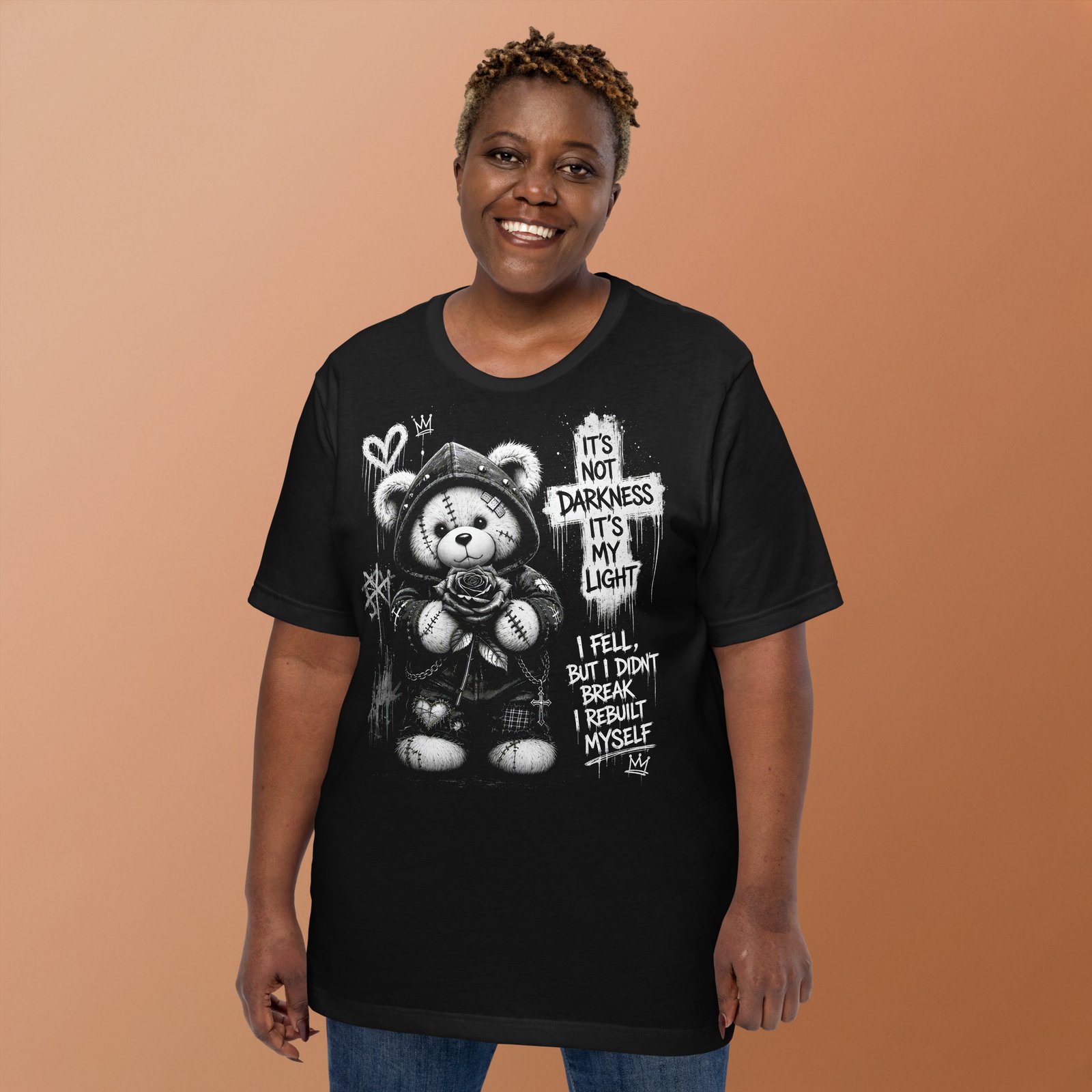 Gothic Teddy Bear Dark Aesthetic Unisex T-Shirt - Imagen 23