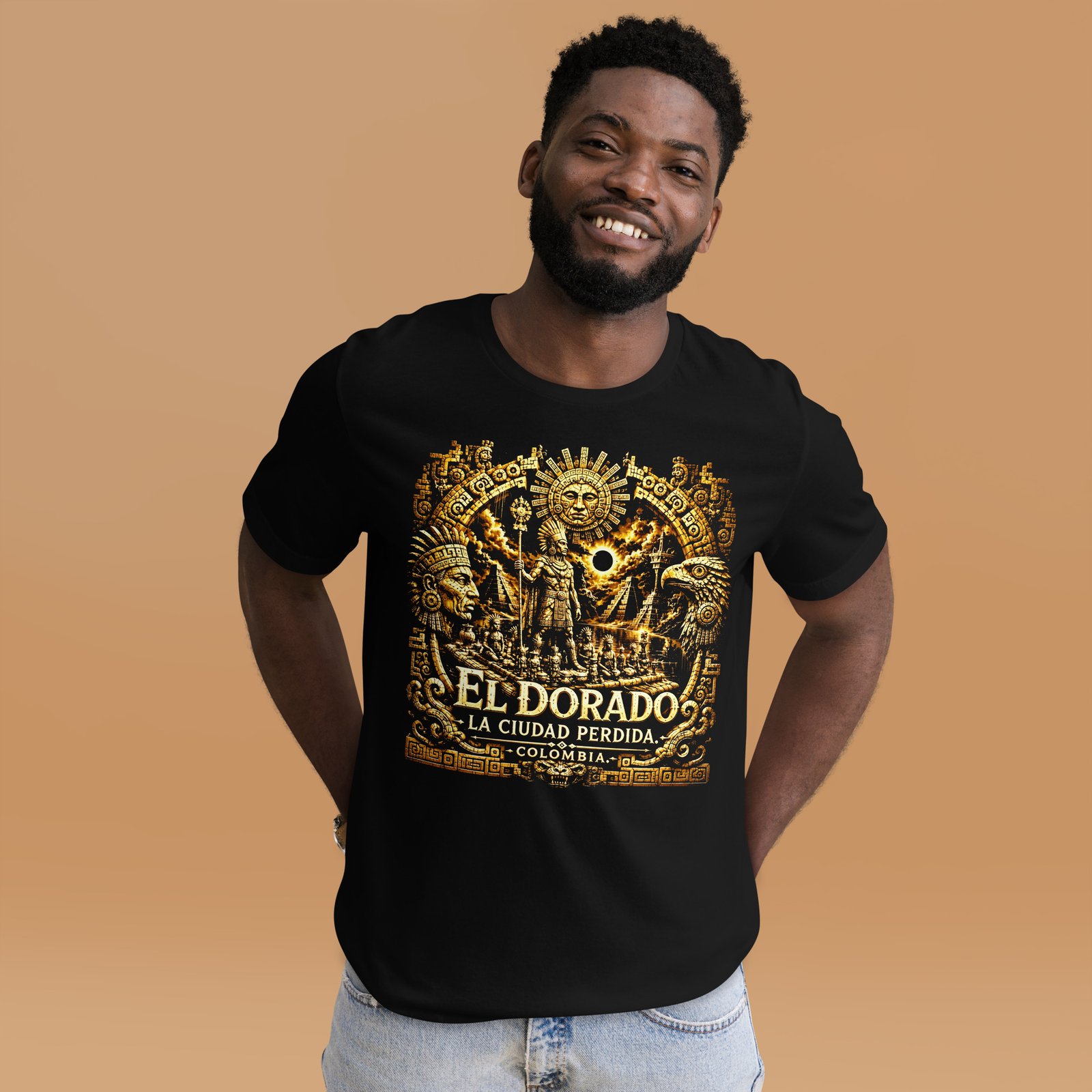 El Dorado Lost City Colombia Black Unisex T-Shirt - Imagen 26