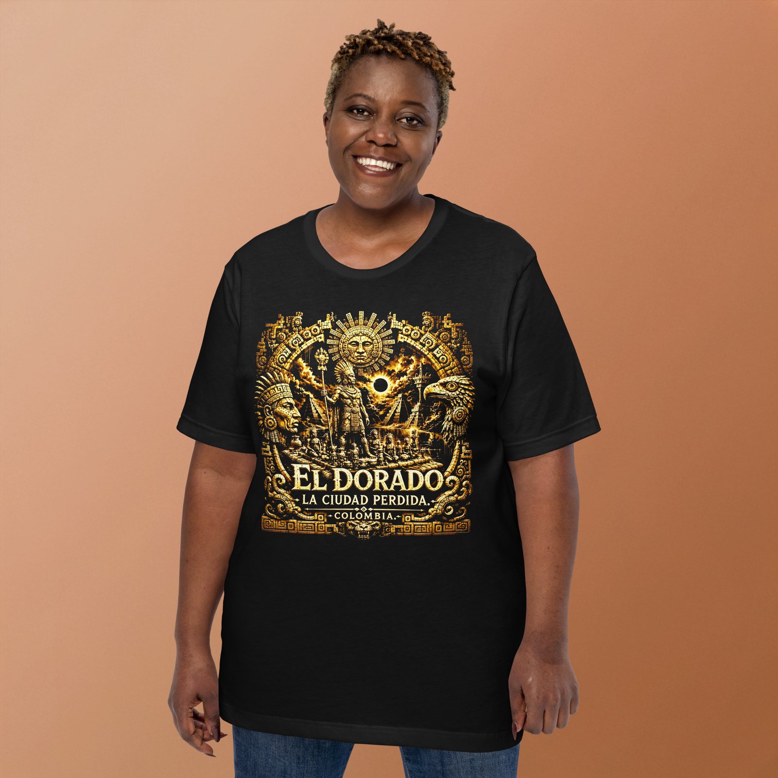El Dorado Lost City Colombia Black Unisex T-Shirt - Imagen 18