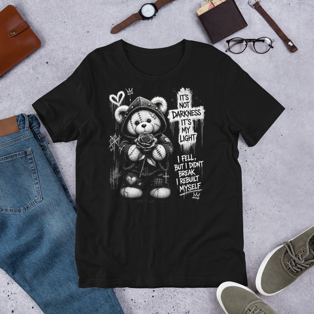 Gothic Teddy Bear Dark Aesthetic Unisex T-Shirt - Imagen 24
