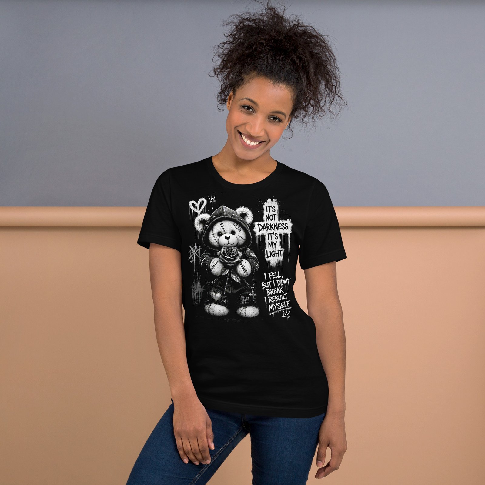 Gothic Teddy Bear Dark Aesthetic Unisex T-Shirt - Imagen 33