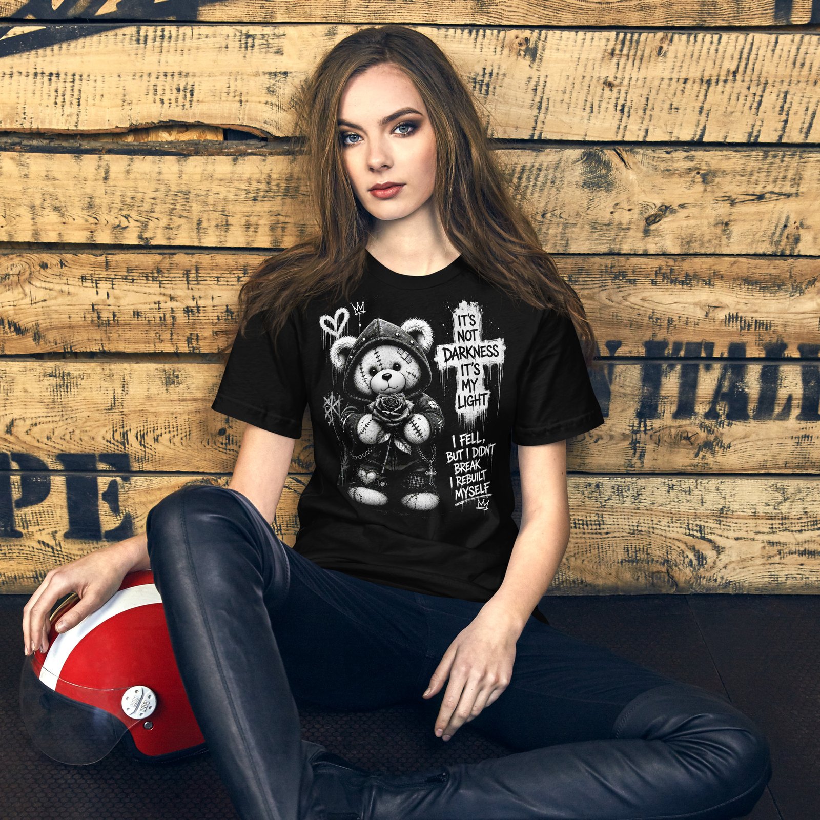 Gothic Teddy Bear Dark Aesthetic Unisex T-Shirt - Imagen 35