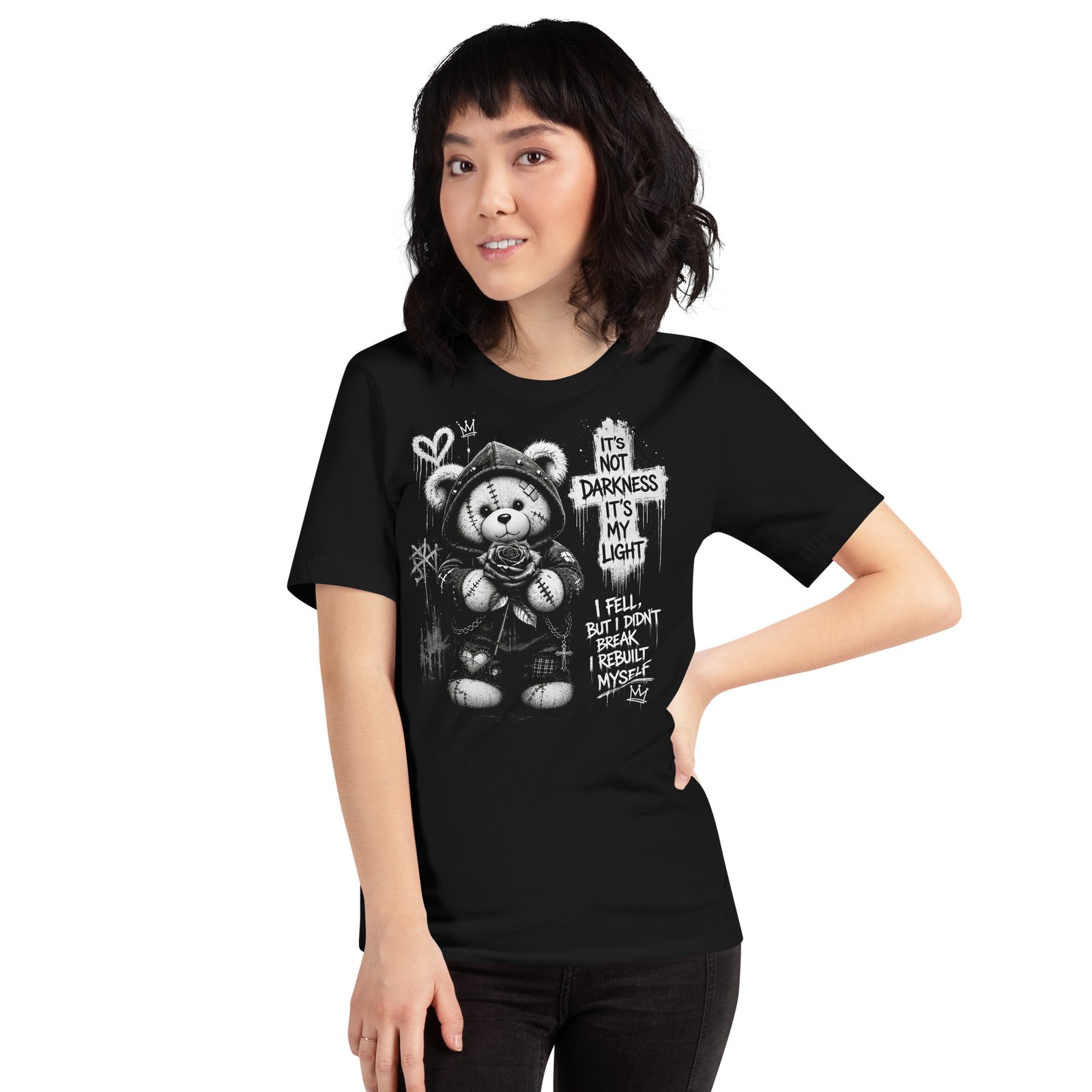 Gothic Teddy Bear Dark Aesthetic Unisex T-Shirt - Imagen 19
