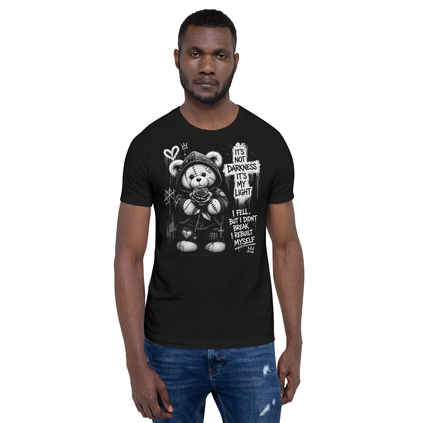 Gothic Teddy Bear Dark Aesthetic Unisex T-Shirt - Imagen 10