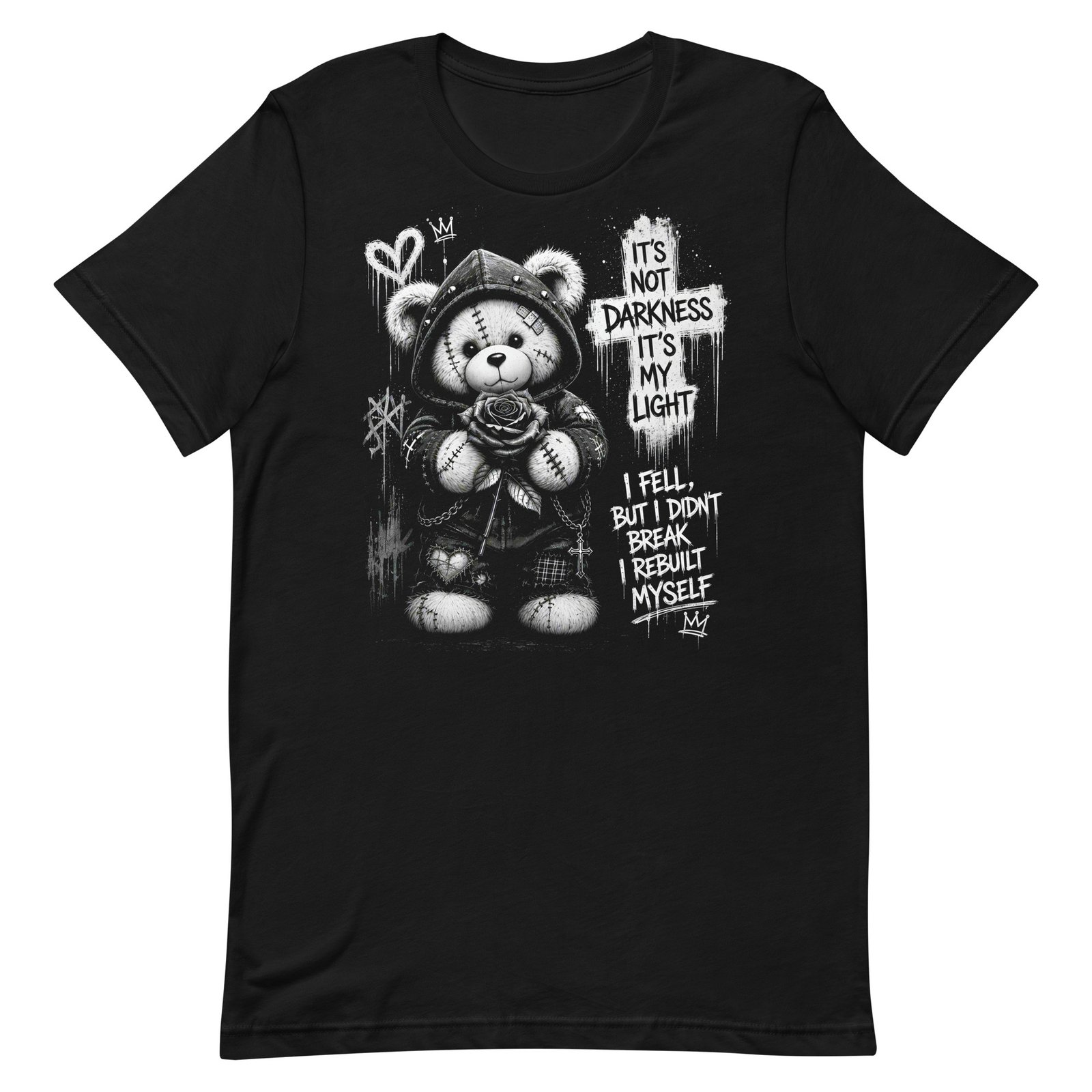 Gothic Teddy Bear Dark Aesthetic Unisex T-Shirt - Imagen 6