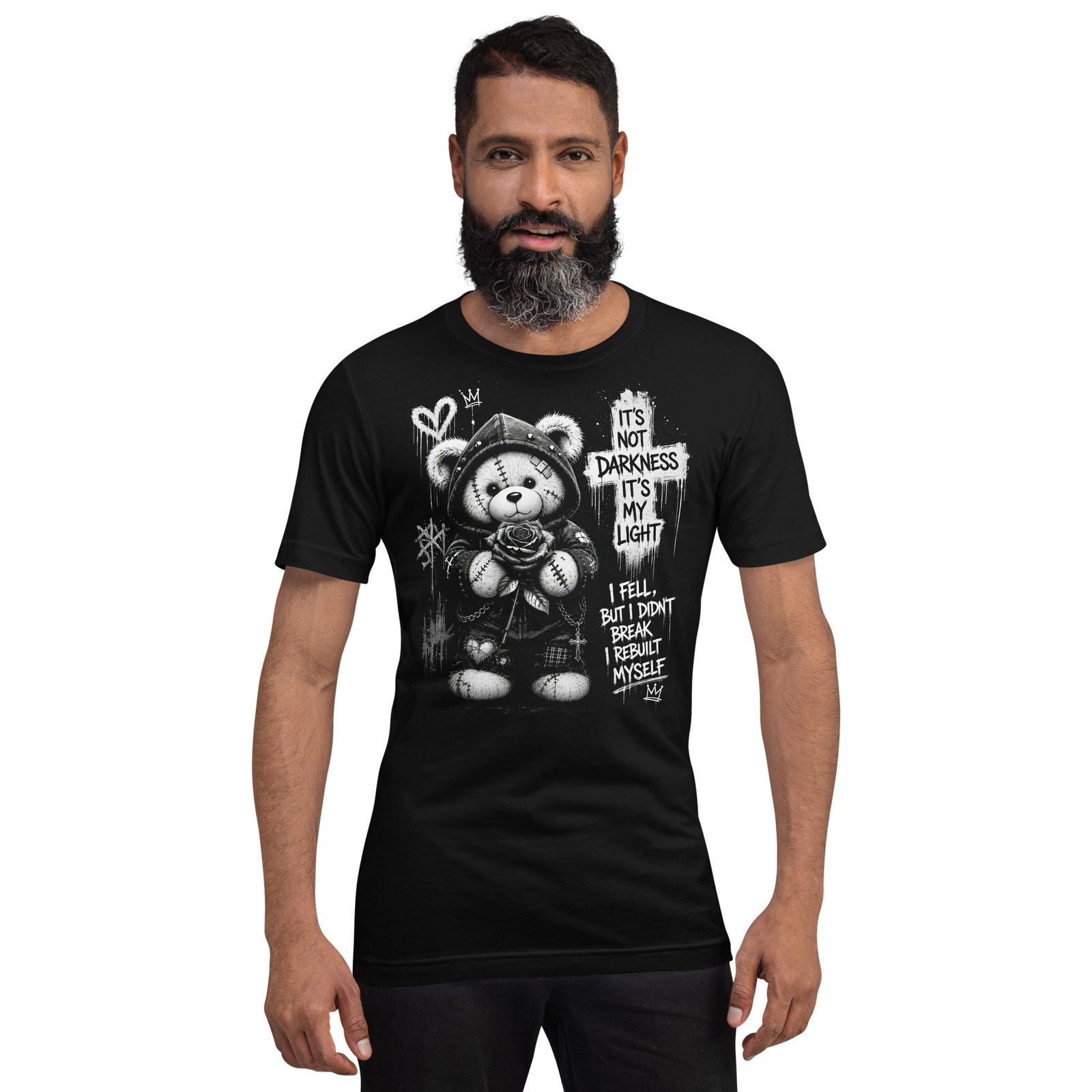 Gothic Teddy Bear Dark Aesthetic Unisex T-Shirt - Imagen 15