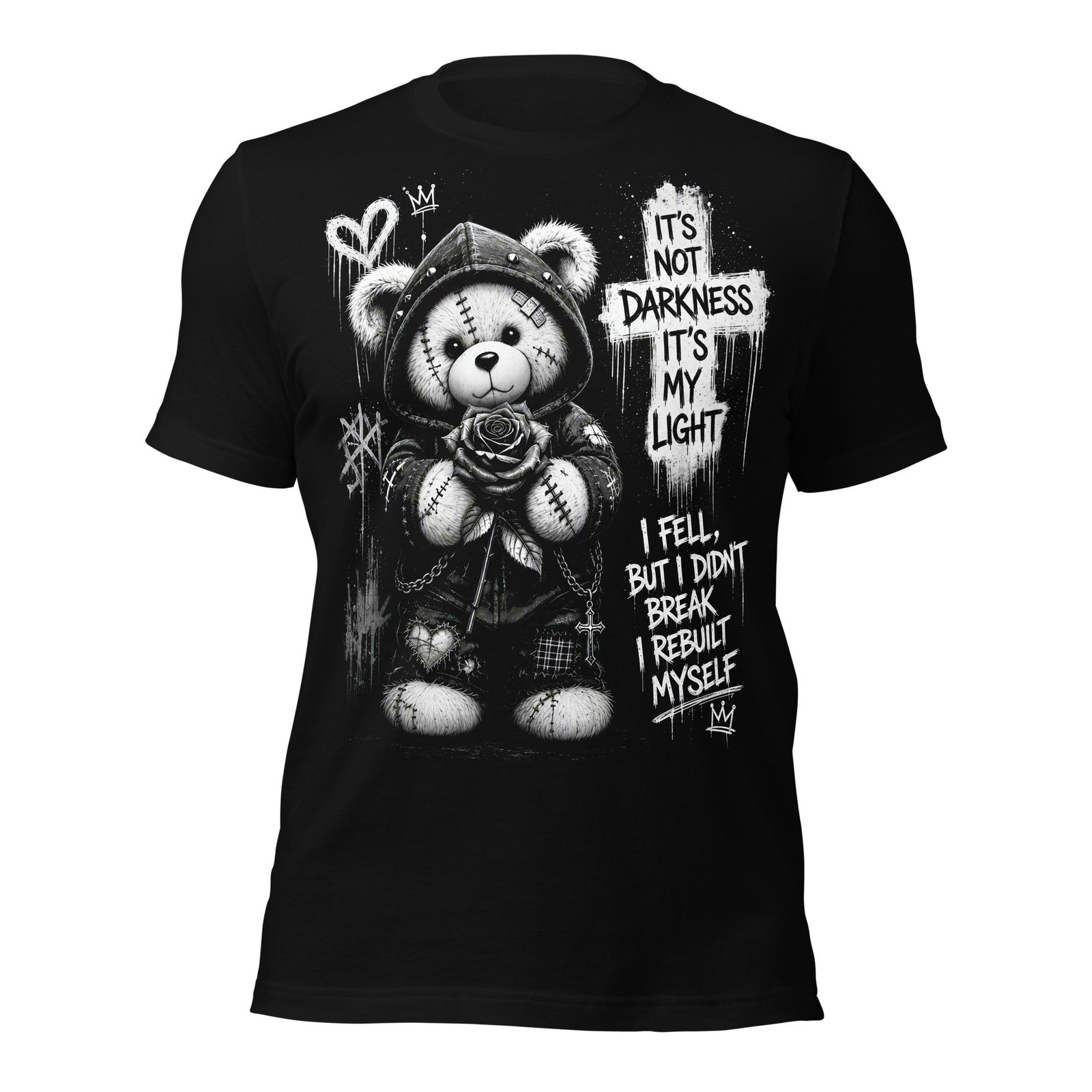 Gothic Teddy Bear Dark Aesthetic Unisex T-Shirt - Imagen 2