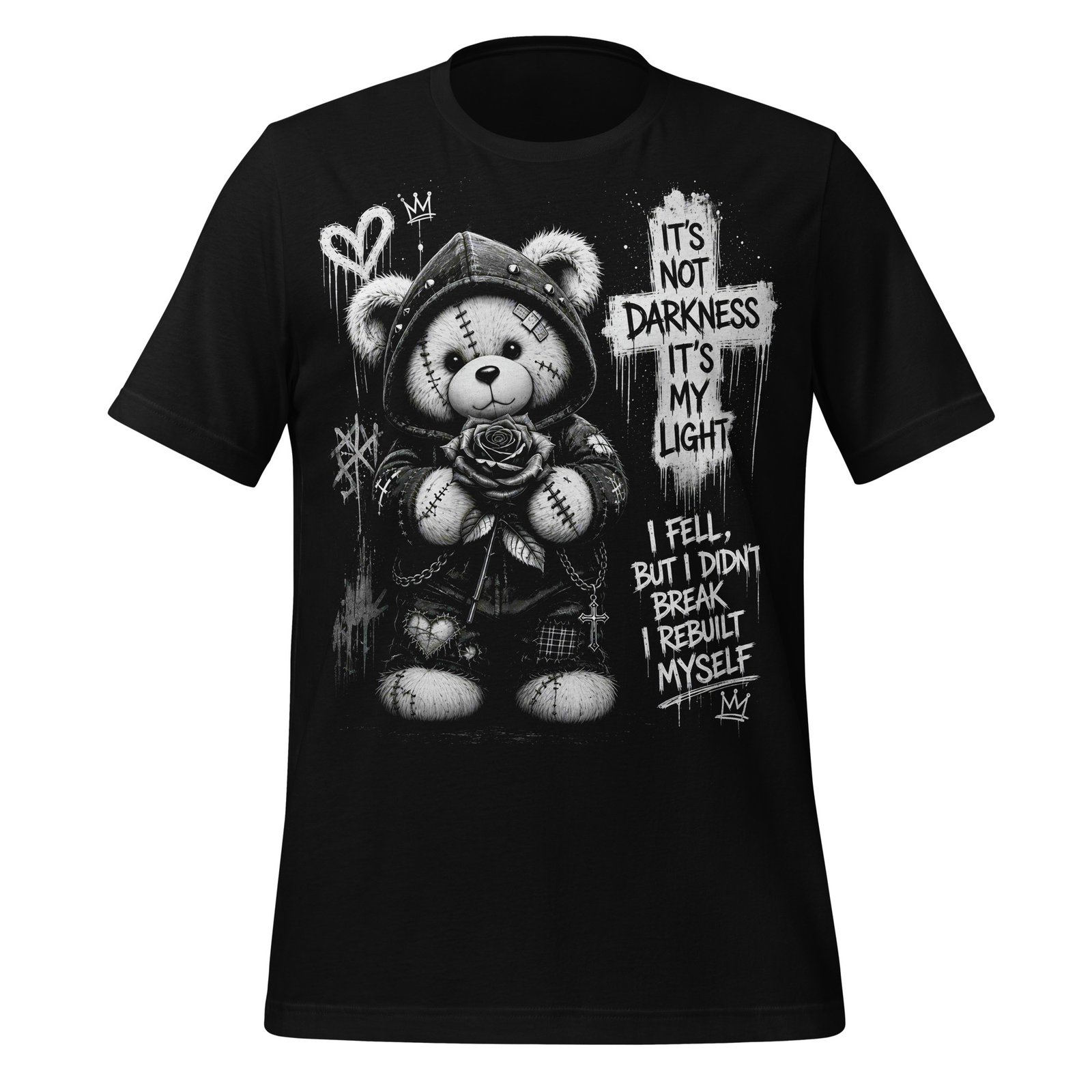 Gothic Teddy Bear Dark Aesthetic Unisex T-Shirt - Imagen 5