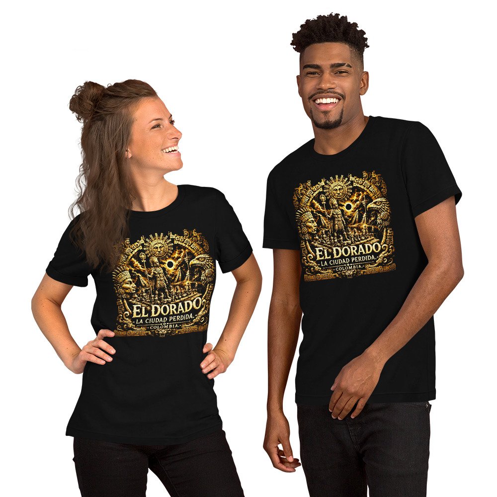 El Dorado Lost City Colombia Black Unisex T-Shirt - Imagen 32