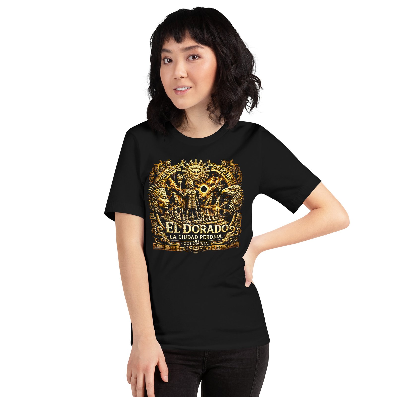 El Dorado Lost City Colombia Black Unisex T-Shirt - Imagen 15