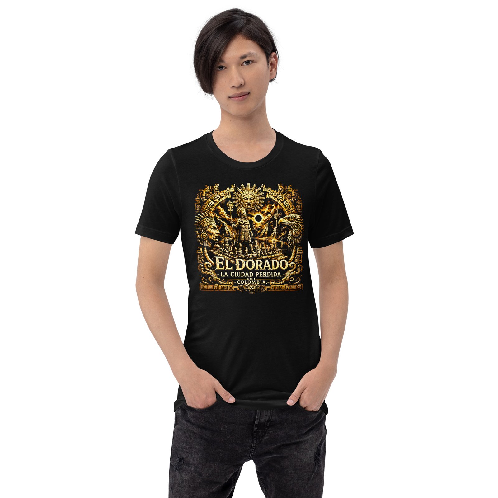 El Dorado Lost City Colombia Black Unisex T-Shirt - Imagen 11