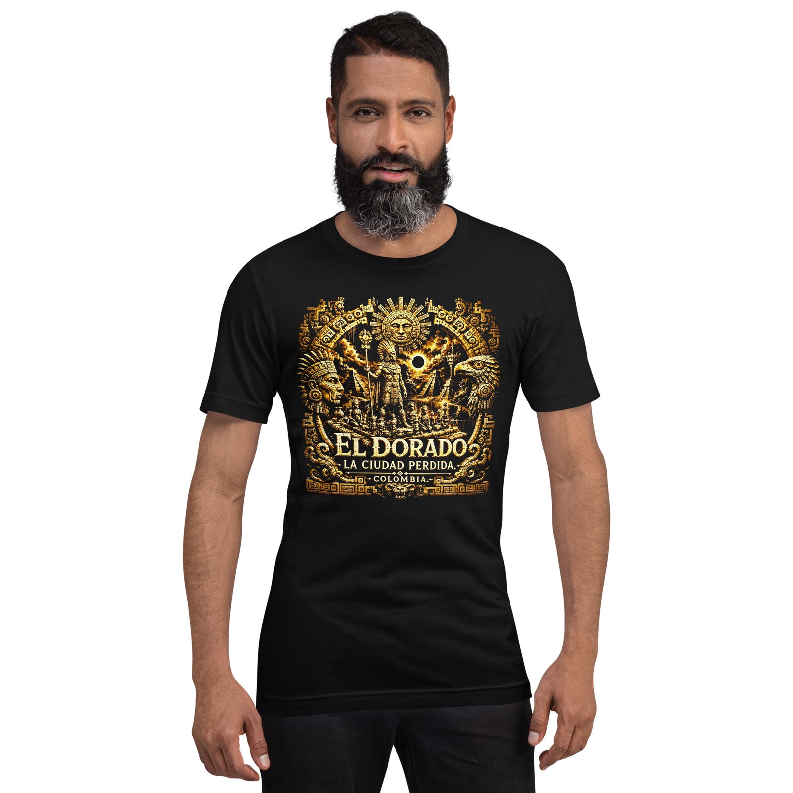 El Dorado Lost City Colombia Black Unisex T-Shirt - Imagen 12