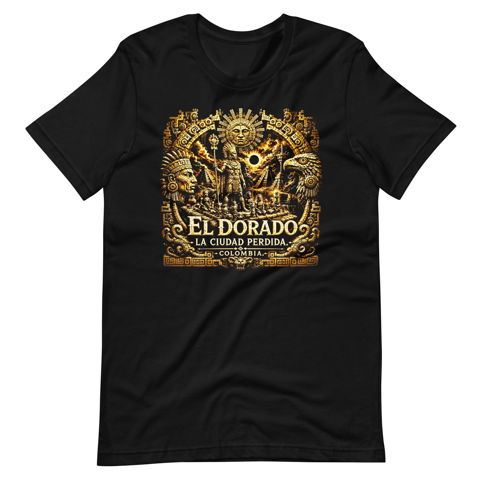 El Dorado Lost City Colombia Black Unisex T-Shirt - Imagen 20