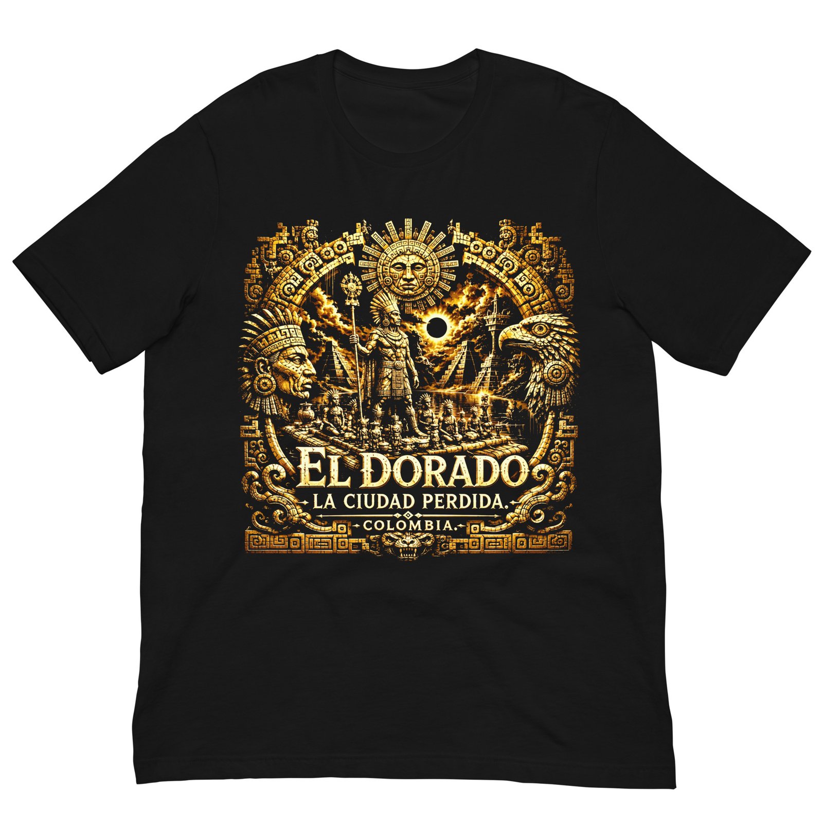 El Dorado Lost City Colombia Black Unisex T-Shirt - Imagen 7