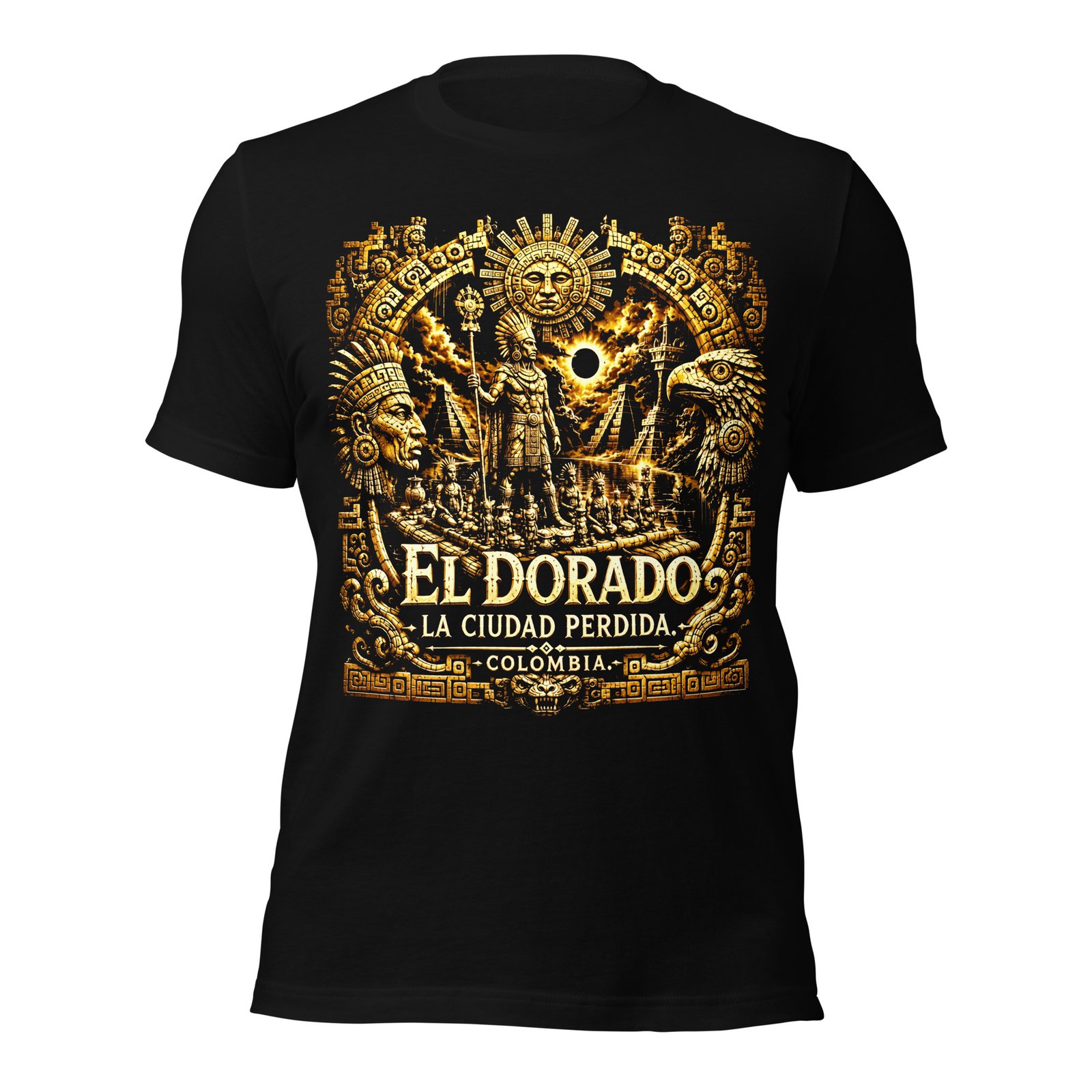 El Dorado Lost City Colombia Black Unisex T-Shirt - Imagen 2