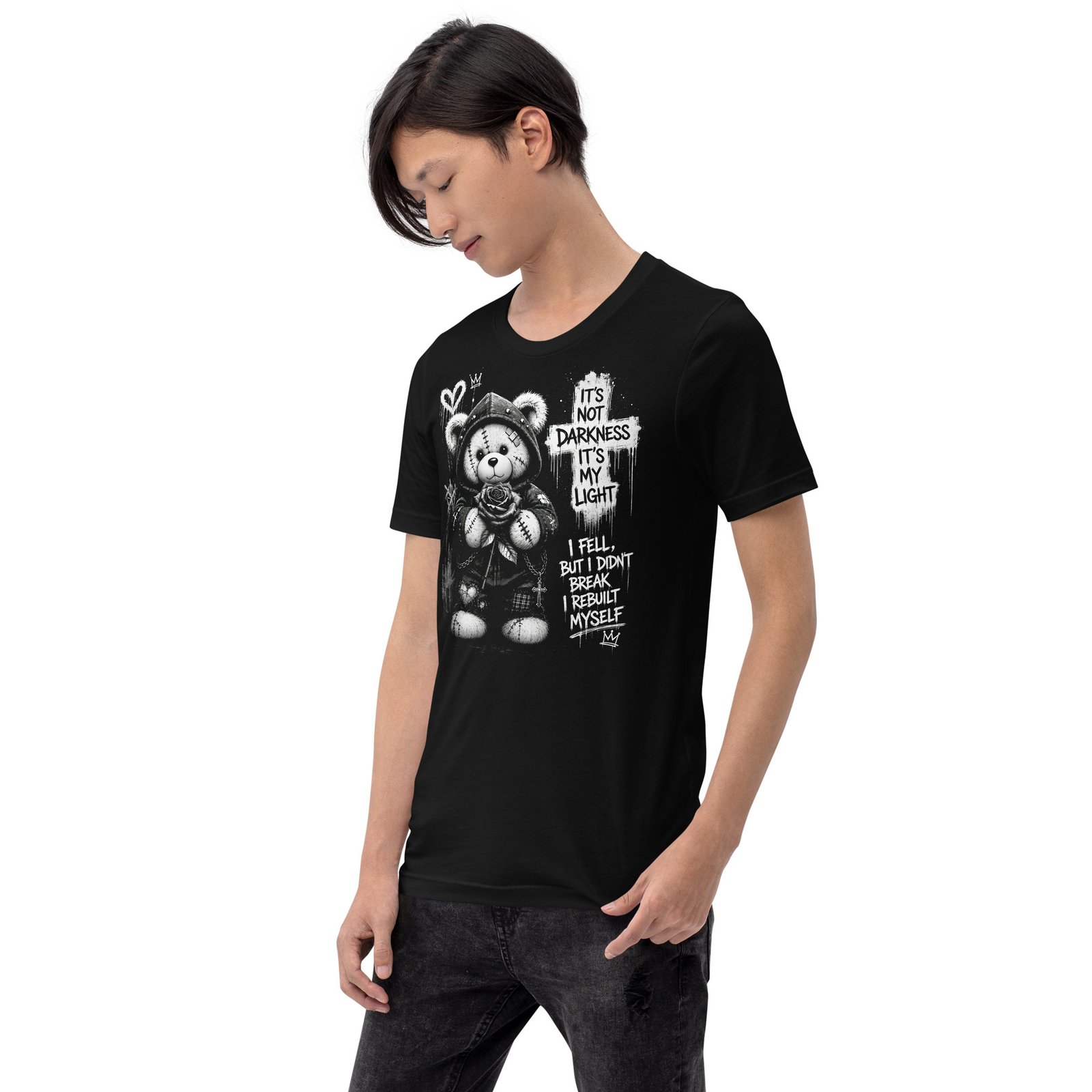 Gothic Teddy Bear Dark Aesthetic Unisex T-Shirt - Imagen 12