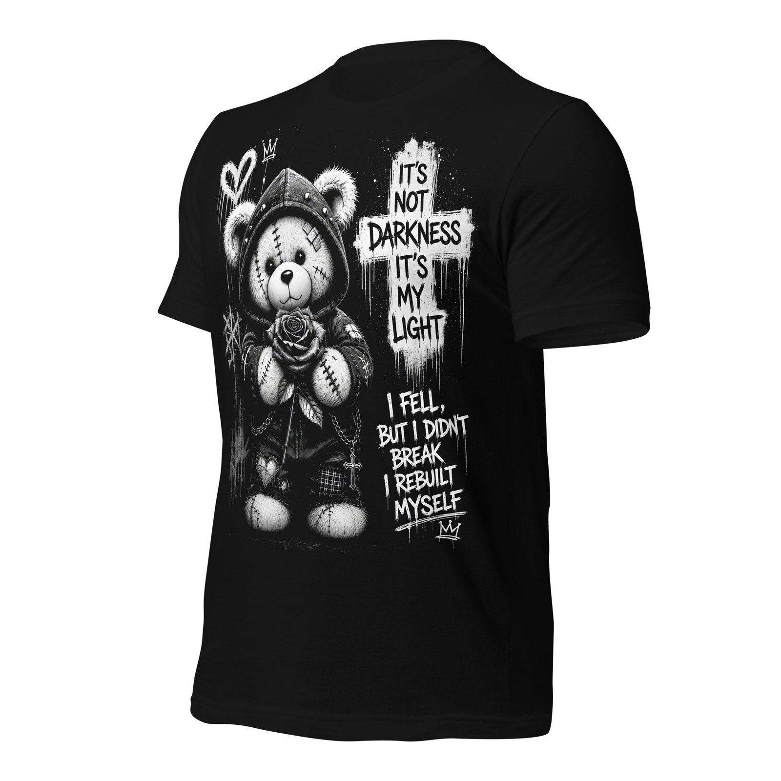 Gothic Teddy Bear Dark Aesthetic Unisex T-Shirt - Imagen 3