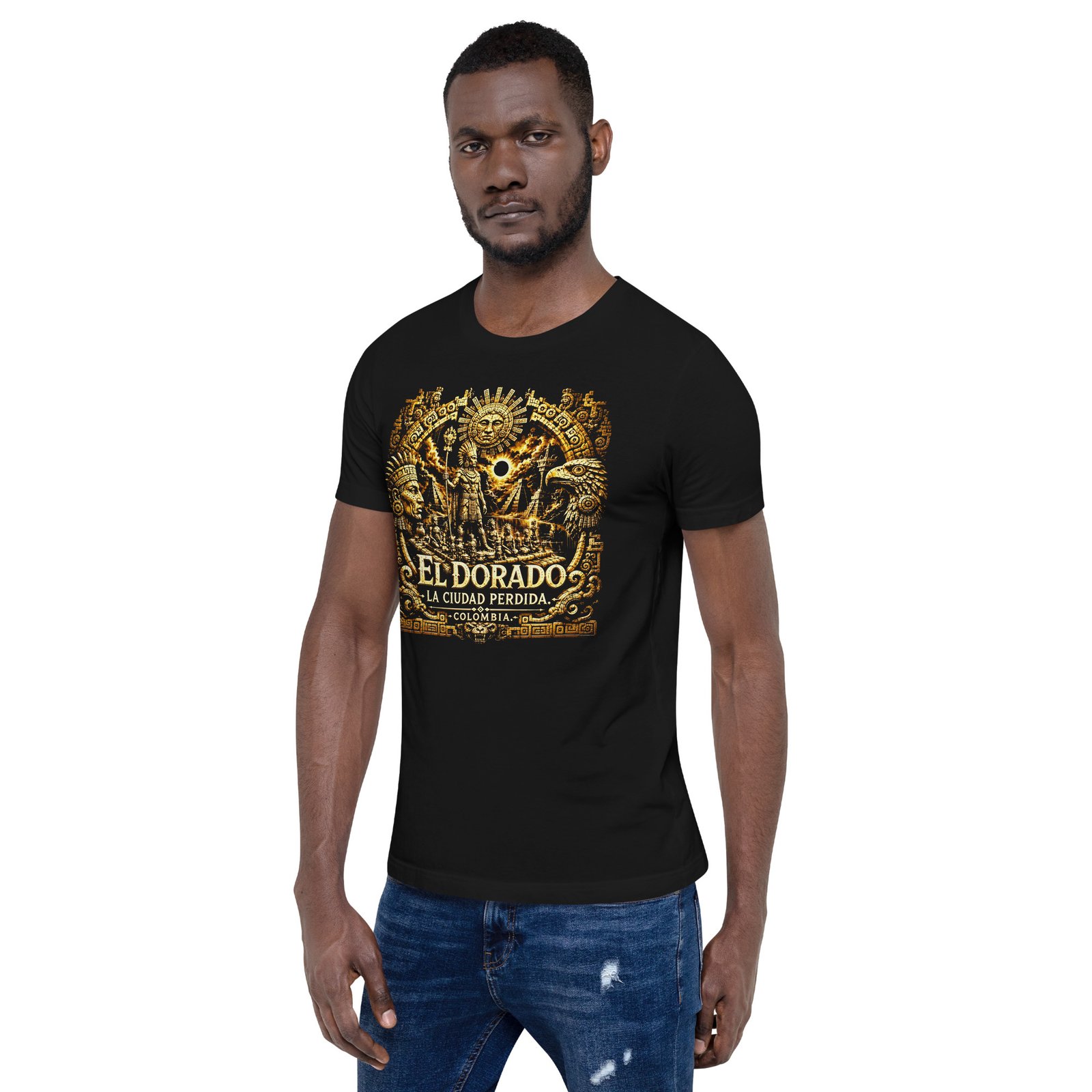 El Dorado Lost City Colombia Black Unisex T-Shirt - Imagen 10