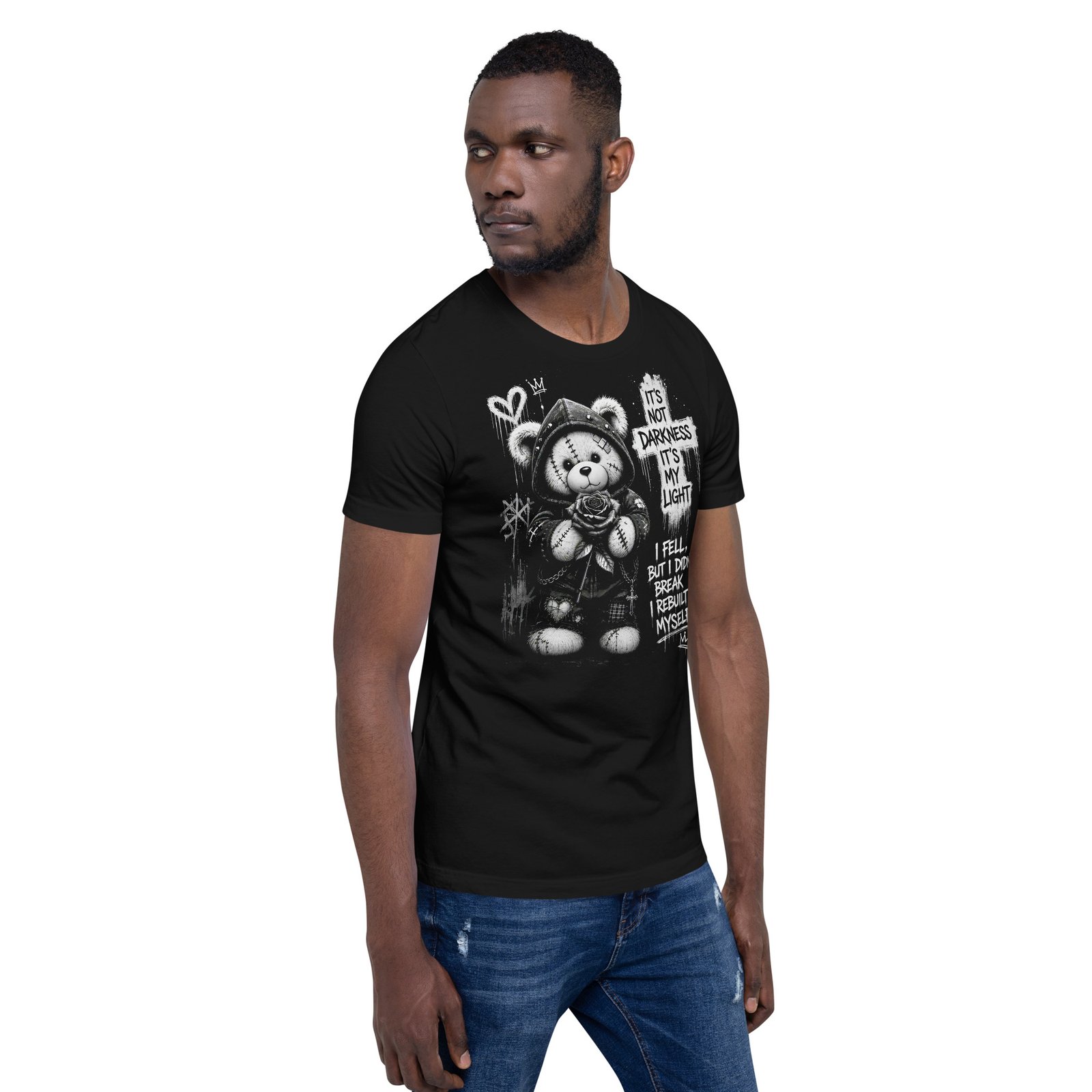 Gothic Teddy Bear Dark Aesthetic Unisex T-Shirt - Imagen 11