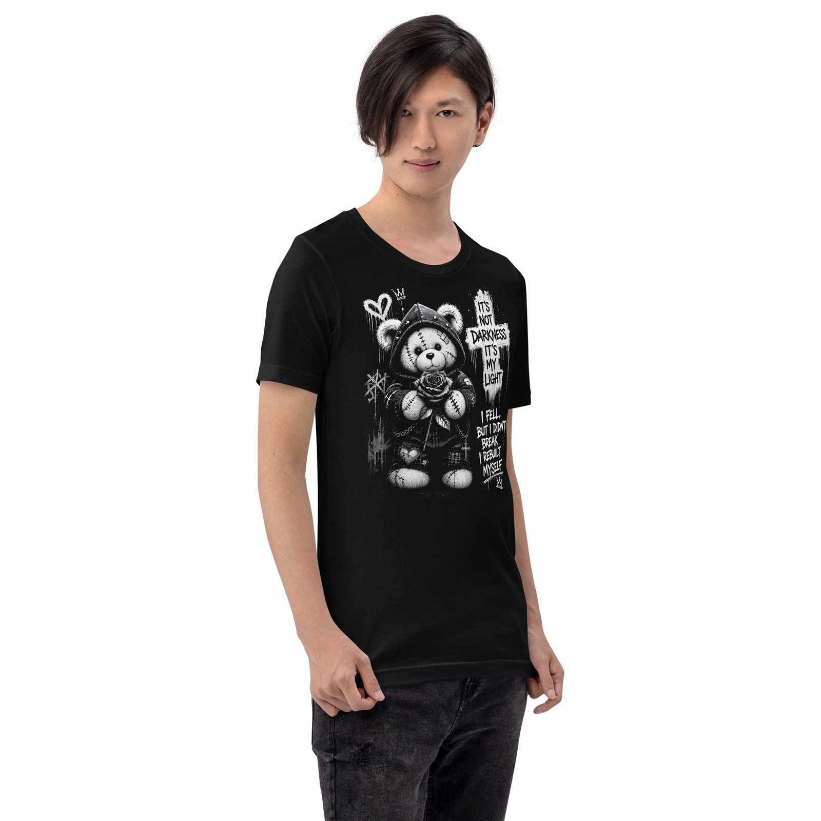 Gothic Teddy Bear Dark Aesthetic Unisex T-Shirt - Imagen 13