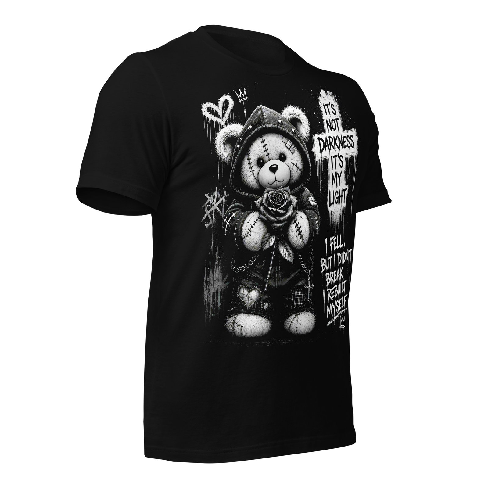 Gothic Teddy Bear Dark Aesthetic Unisex T-Shirt - Imagen 4