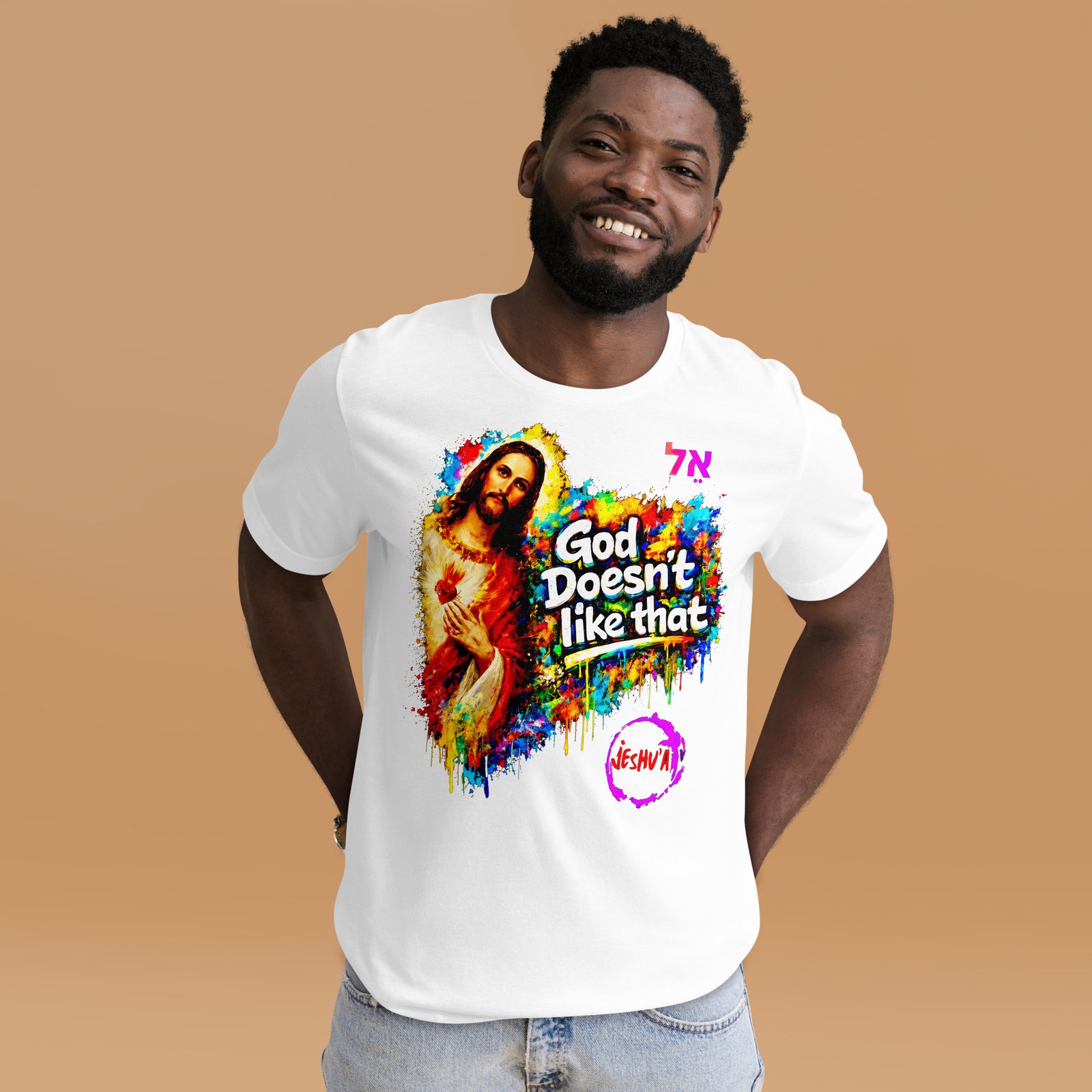 Unisex Jesus Yeshua Urban Art Tee - Imagen 30
