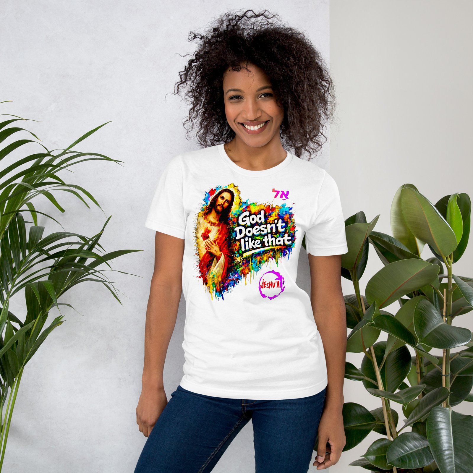 Unisex Jesus Yeshua Urban Art Tee - Imagen 32