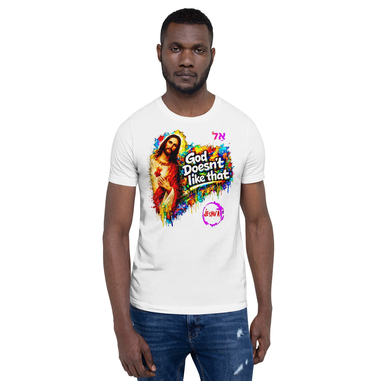 Unisex Jesus Yeshua Urban Art Tee - Imagen 10