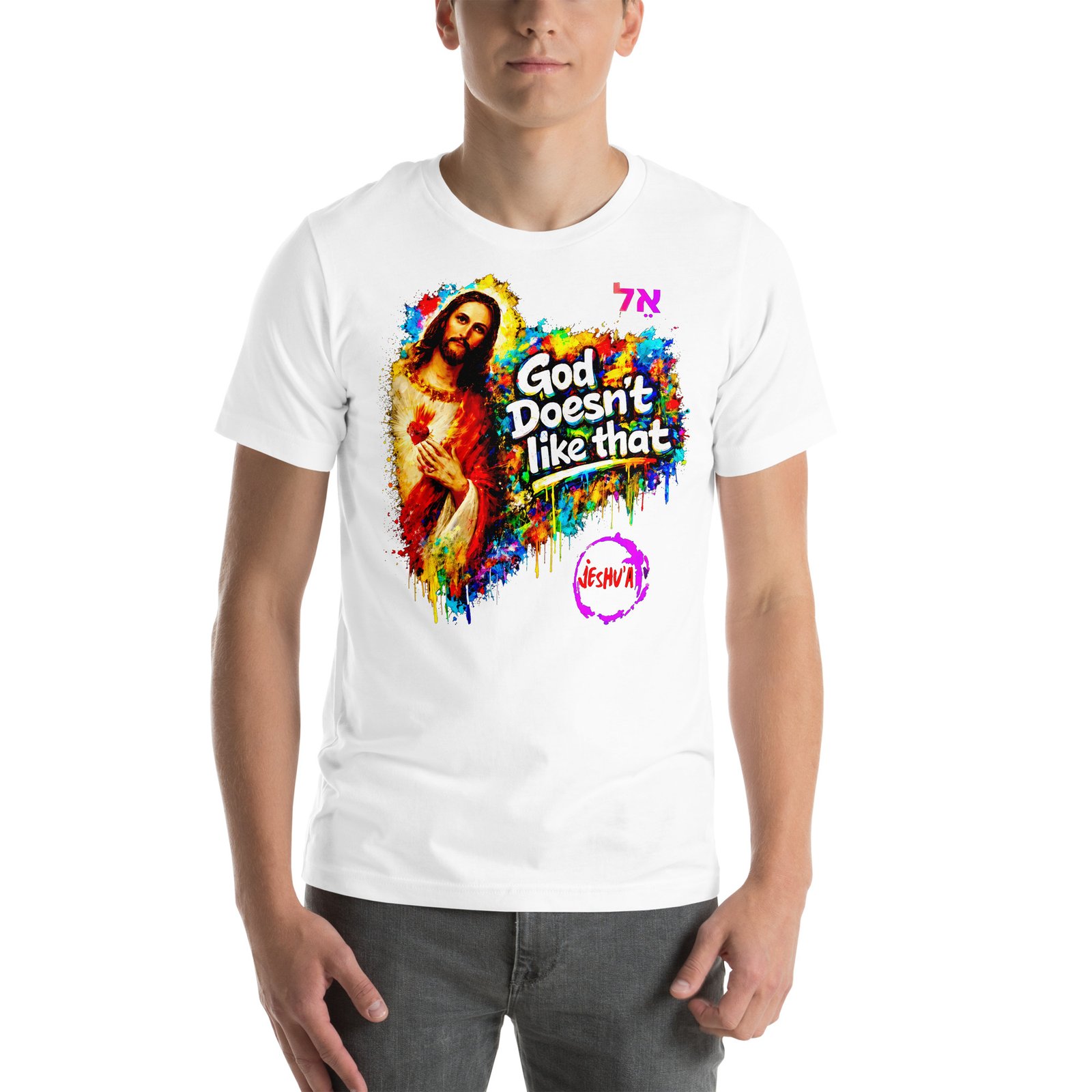 Unisex Jesus Yeshua Urban Art Tee - Imagen 9