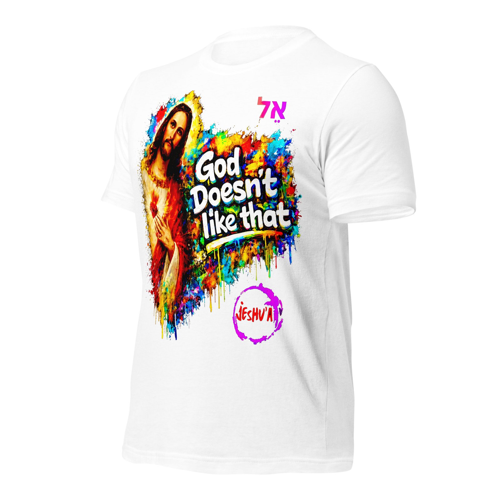 Unisex Jesus Yeshua Urban Art Tee - Imagen 4