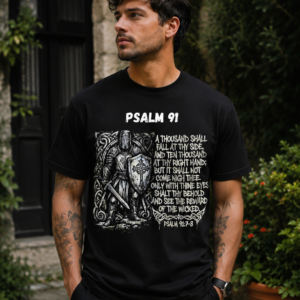 Psalm 91 Christian Knight Black Unisex T-Shirt