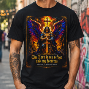 Psalm 91 Guardian Angel Christian Black Unisex T-Shirt
