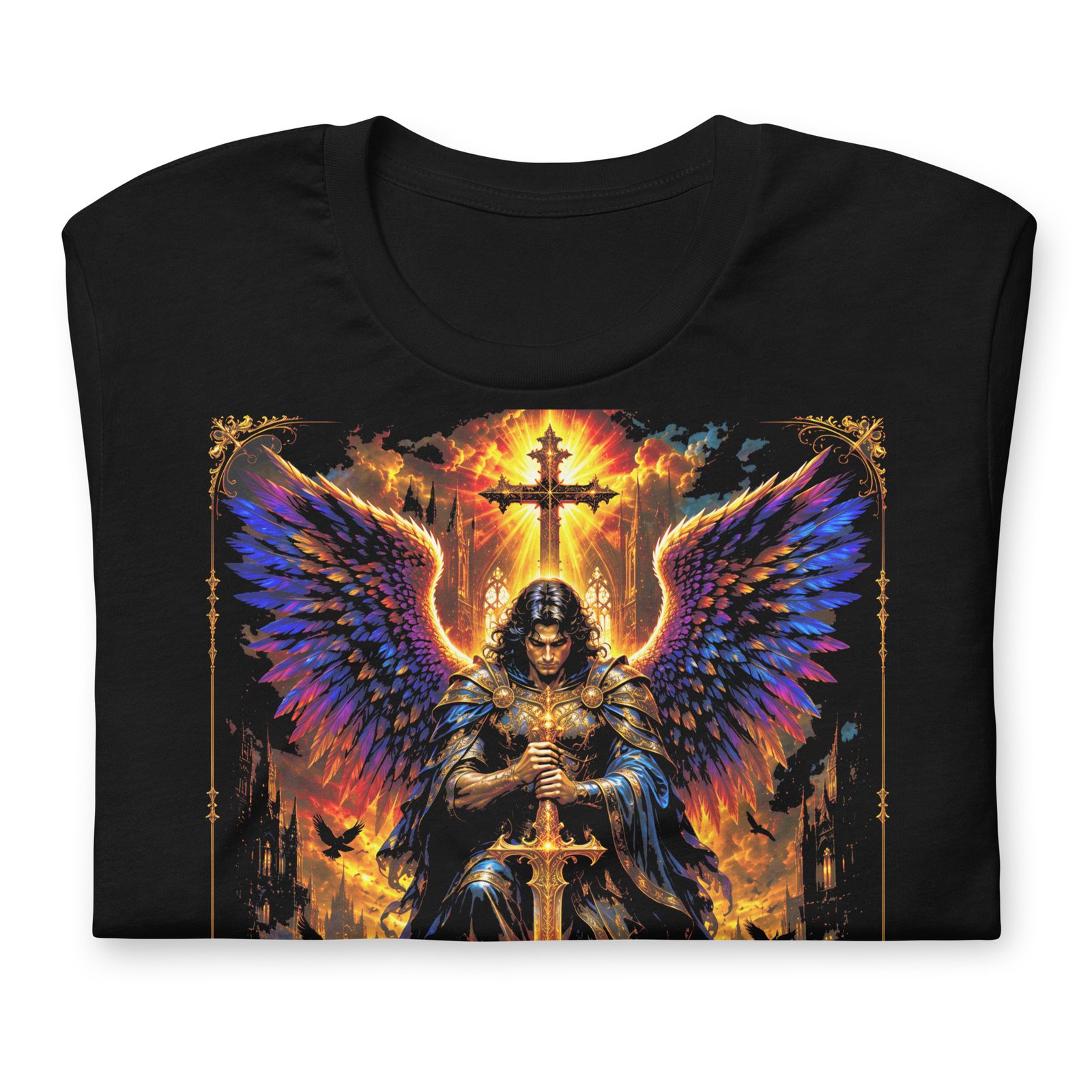 Psalm 91 Guardian Angel Christian Black Unisex T-Shirt - Imagen 19