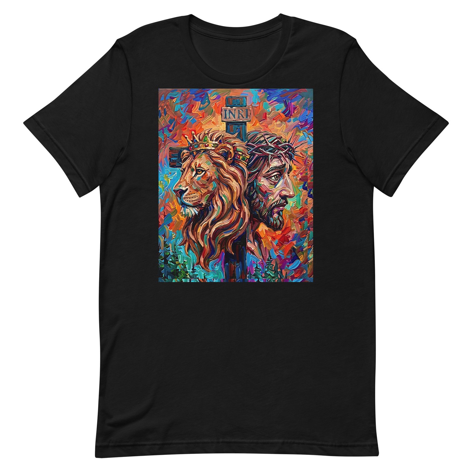 Unisex Lion & Crown of Thorns Christian Art T-Shirt - Imagen 6