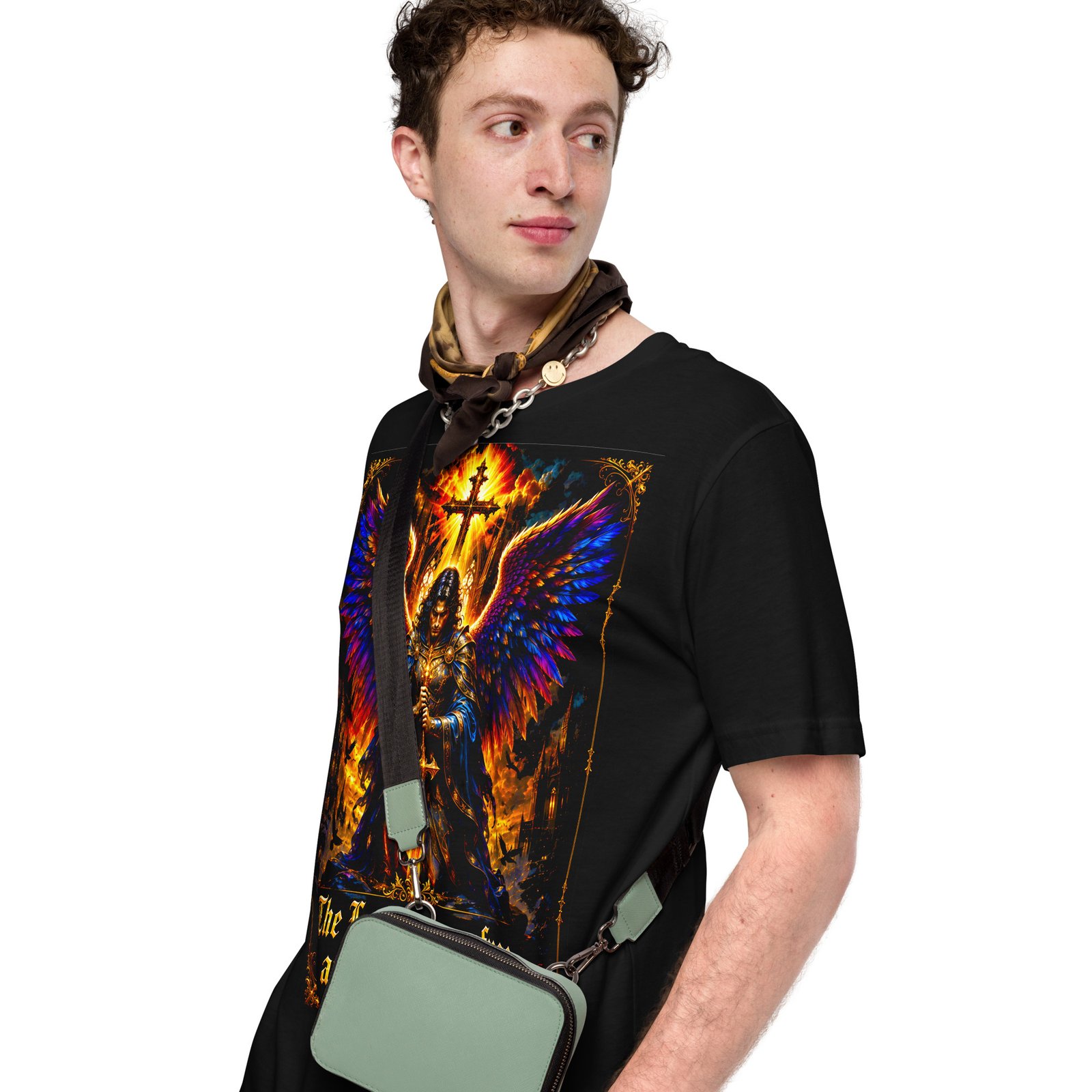 Psalm 91 Guardian Angel Christian Black Unisex T-Shirt - Imagen 16
