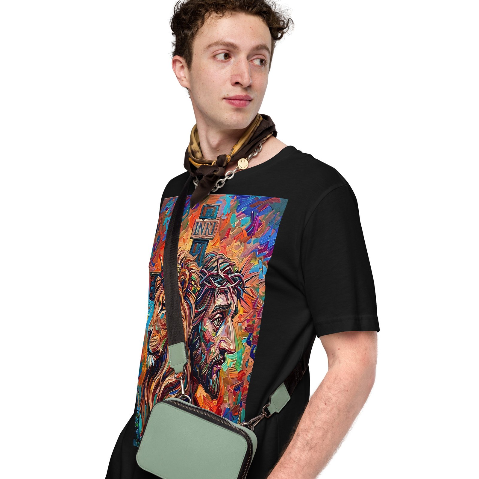 Unisex Lion & Crown of Thorns Christian Art T-Shirt - Imagen 14