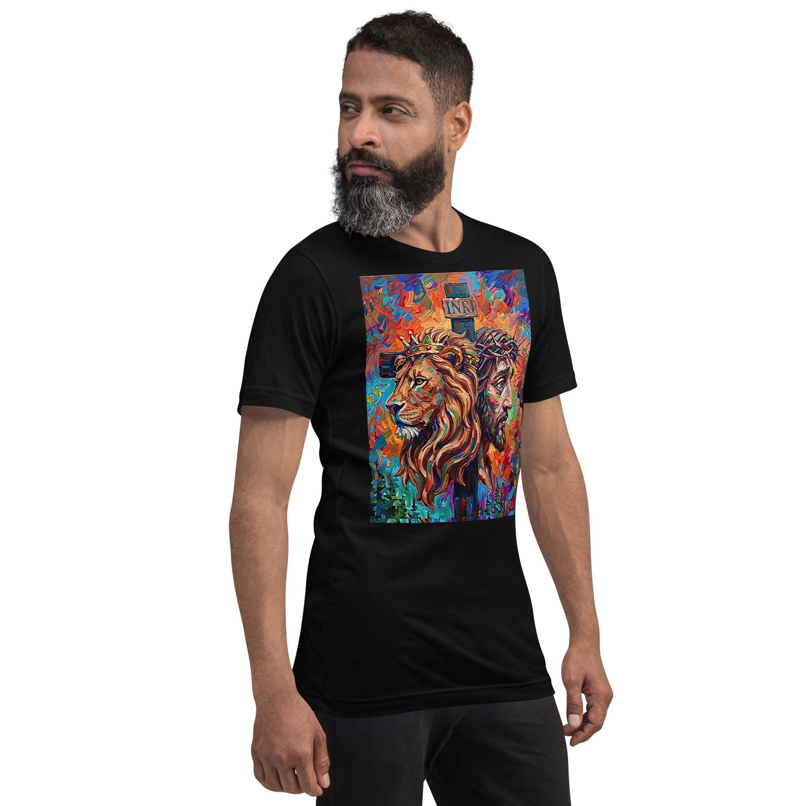 Unisex Lion & Crown of Thorns Christian Art T-Shirt - Imagen 8