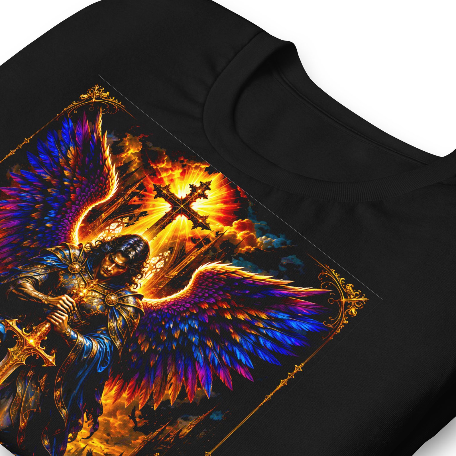 Psalm 91 Guardian Angel Christian Black Unisex T-Shirt - Imagen 14